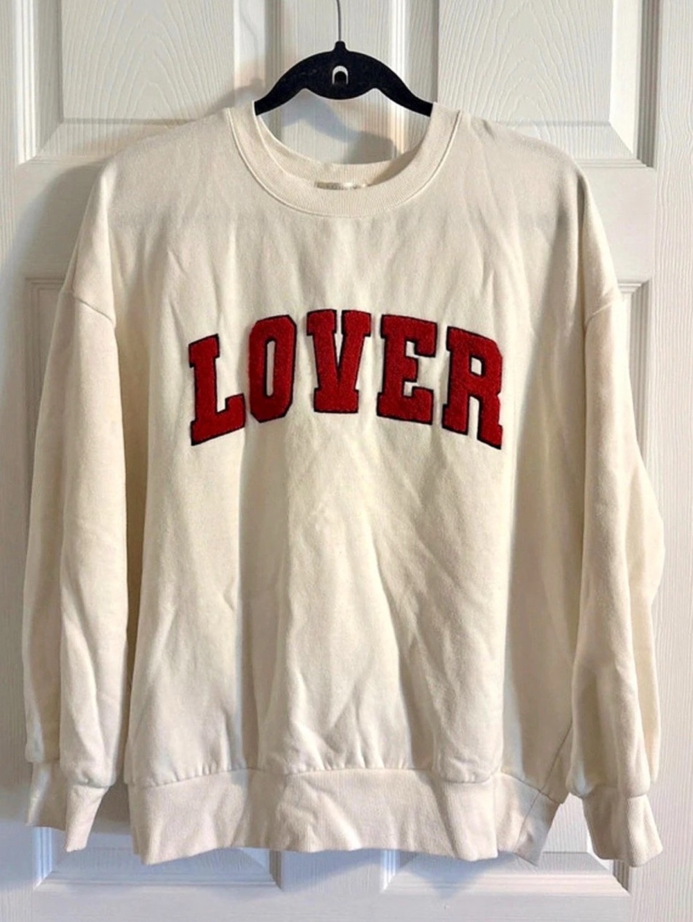 Z Supply Oversized Lover Sweatshirt White & Red Size Small